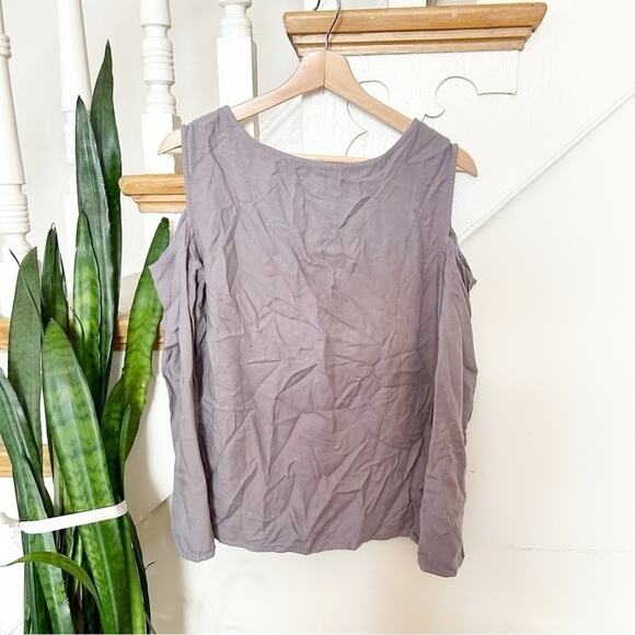 Anthropologie Cloth & Stone Cass Cold Shoulder Long Sleeve Top Blouse Size S - Picture 6 of 6